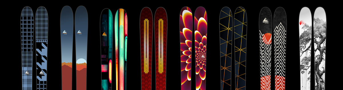 A selection of new season house graphics from Wagner Custom Skis
