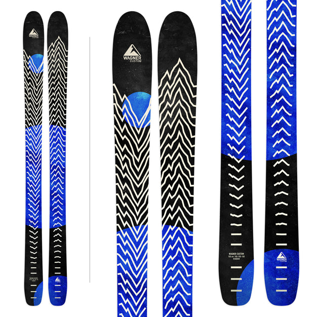 Mountain Lines Moonlight house Graphic from Wagner Custom Skis
