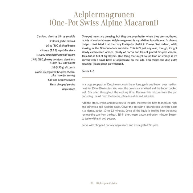 High Alpine Cuisine Cookbook